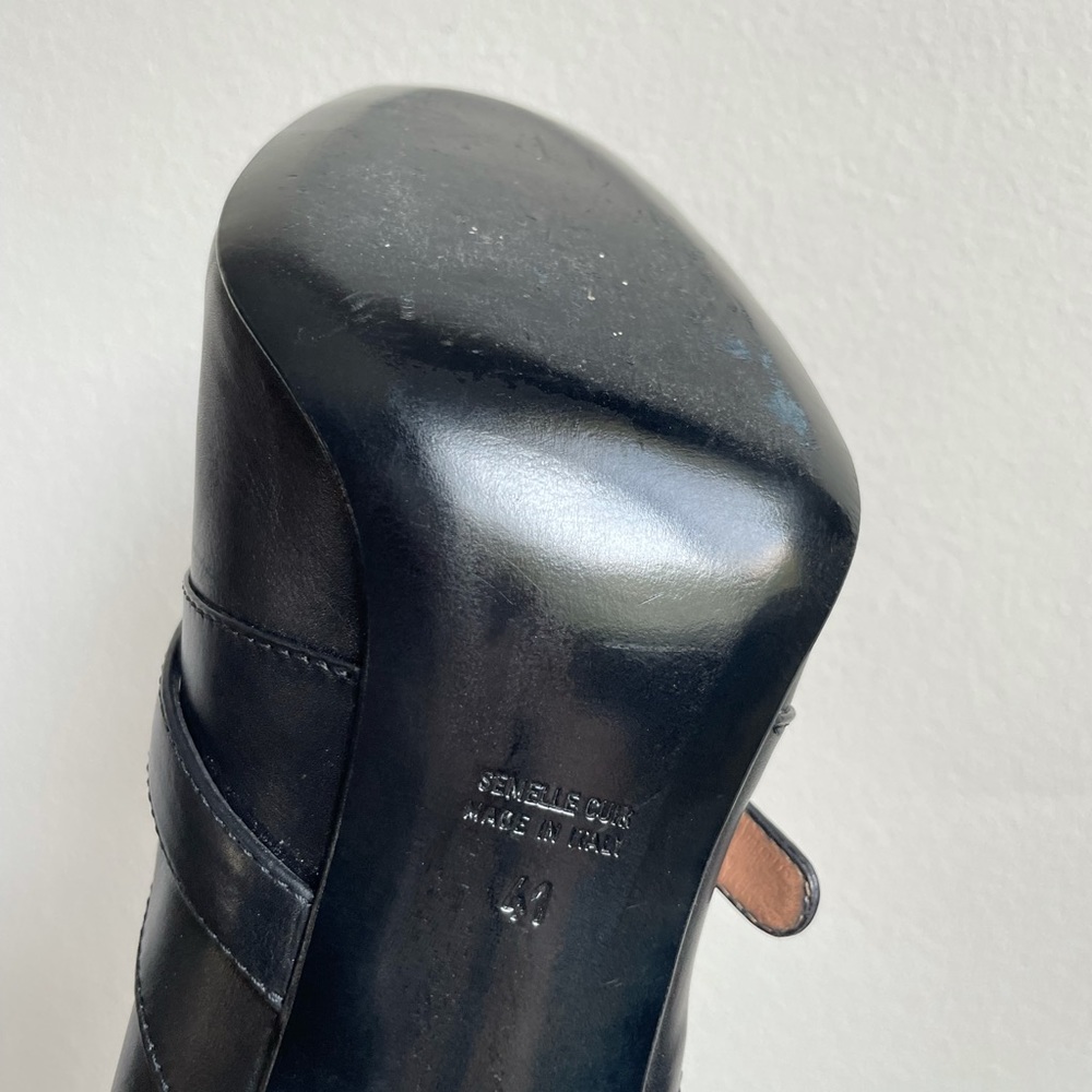 Laurence Dacade Black Leather Biker Bootie Heels - Picture 12 of 14
